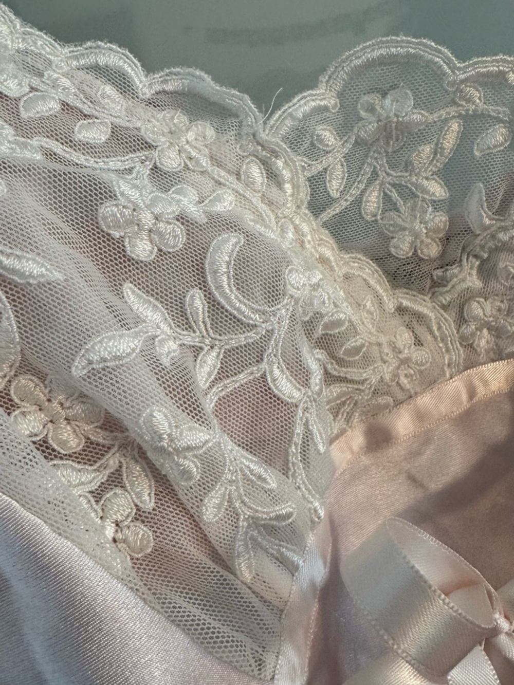 Fairycore Angelcore Pink Satin Lace Slip Dress Babydoll Nightgown Coquette Y2K - Picture 3 of 7